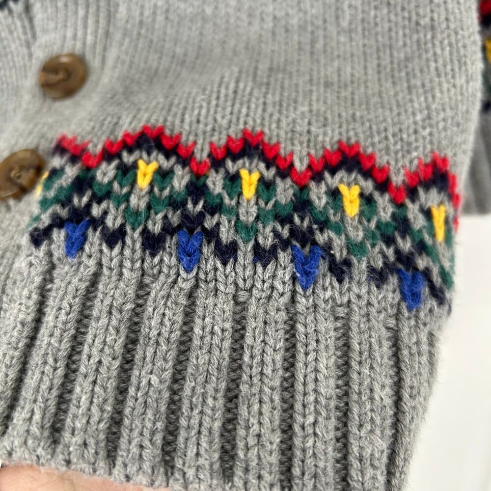 💘Not for sale💘 sold💘Gap Baby Boy Knit Button Cardigan Sweater Gray Heavyweight - Picture 6 of 7